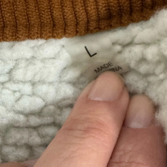 Bagatelle Collection Loose Fitted Saddle Brown Corduroy Puffer Jacket Sz large - Picture 9 of 11